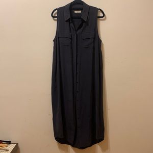 100% silk. Light tank dress. Buttoned front. French brand Equipment. Sm/Med